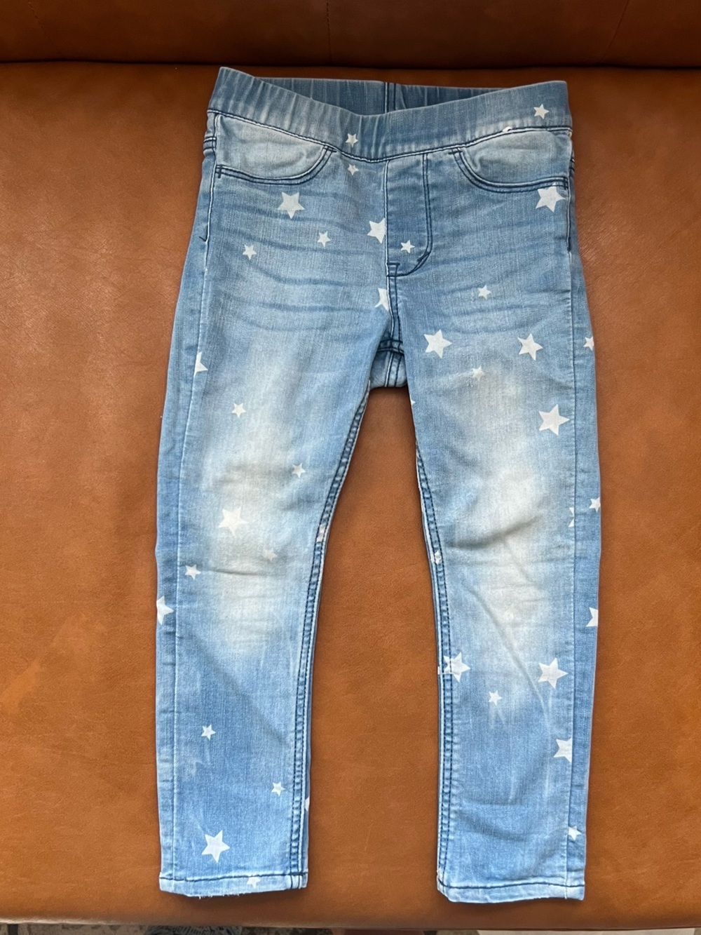 Leggings & Denim Girls Toddler light-wash denim jeggings white star print 1/2-2Y